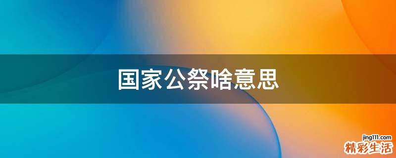 国家公祭啥意思