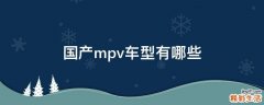 国产mpv车型有哪些