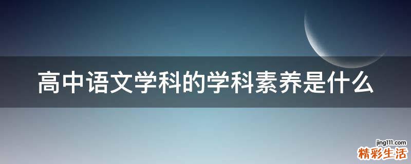 高中语文学科的学科素养是什么
