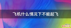 飞机什么情况下不能起飞