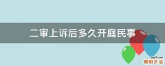 二审上诉后多久开庭民事