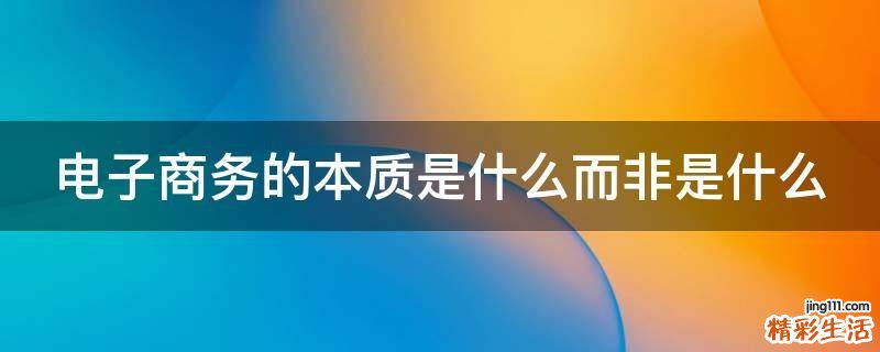 电子商务的本质是什么而非是什么