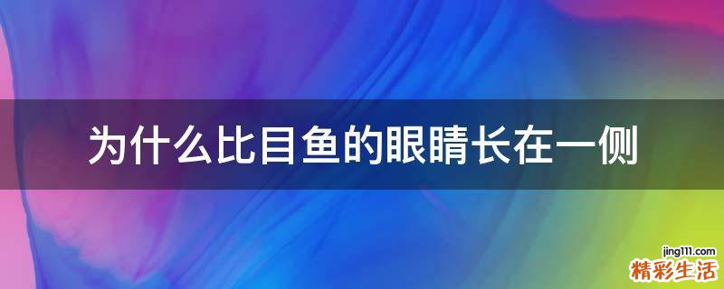 为什么比目鱼的眼睛长在一侧