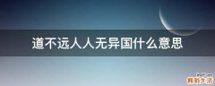 道不远人人无异国什么意思
