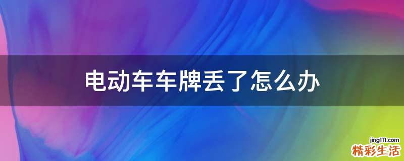 电动车车牌丢了怎么办