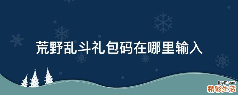 荒野乱斗礼包码在哪里输入