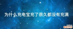 为什么充电宝充了很久都没有充满