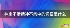 神志不清精神不集中的词语是什么