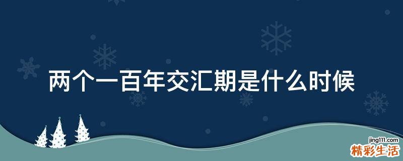 两个一百年交汇期是什么时候
