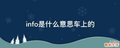 info是什么意思车上的
