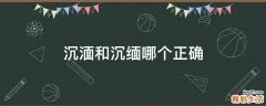 沉湎和沉缅哪个正确