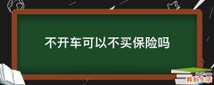 不开车可以不买保险吗