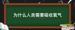 为什么人类需要吸收氧气