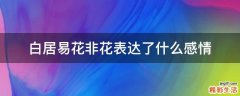 白居易花非花表达了什么感情