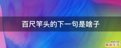百尺竿头的下一句是啥子