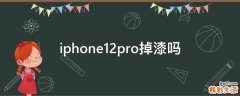 iphone12pro掉漆吗
