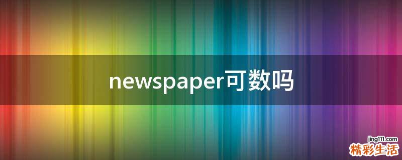 newspaper可数吗
