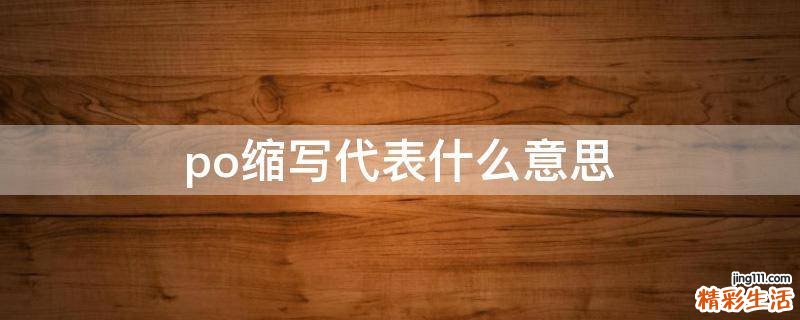 po缩写代表什么意思