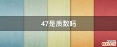 47是质数吗