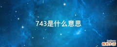 743是什么意思