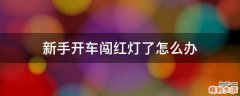 新手开车闯红灯了怎么办