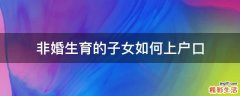 非婚生育的子女如何上户口