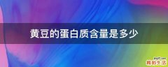 黄豆的蛋白质含量是多少