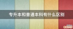 专升本和普通本科有什么区别