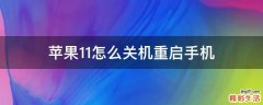 苹果11怎么关机重启手机