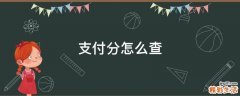 支付分怎么查