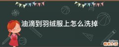 油滴到羽绒服上怎么洗掉