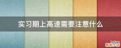 实习期上高速需要注意什么