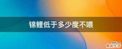 锦鲤低于多少度不喂