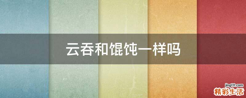 云吞和馄饨一样吗