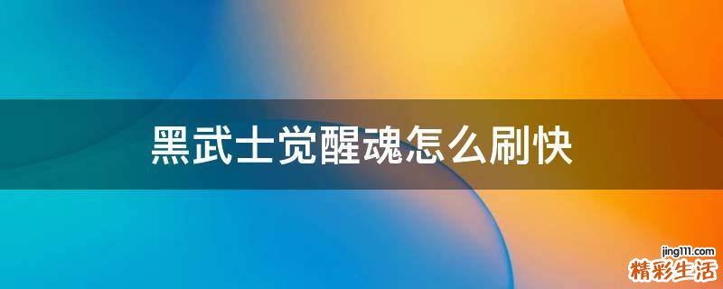 黑武士觉醒魂怎么刷快
