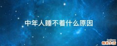 中年人睡不着什么原因