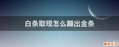 白条取现怎么蹦出金条