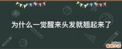 为什么一觉醒来头发就翘起来了