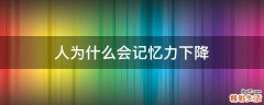 人为什么会记忆力下降