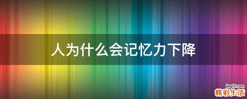 人为什么会记忆力下降