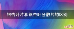 银杏叶片和银杏叶分散片的区别