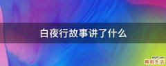 白夜行故事讲了什么