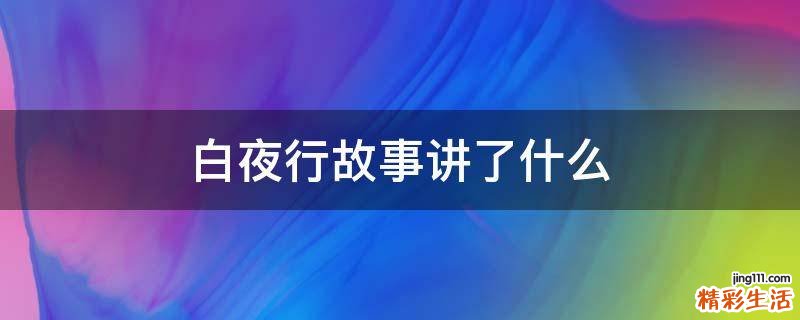 白夜行故事讲了什么