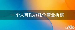 一个人可以办几个营业执照
