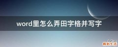 word里怎么弄田字格并写字