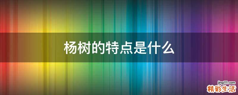 杨树的特点是什么
