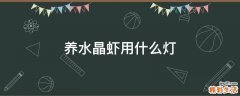 养水晶虾用什么灯