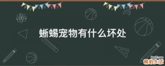 蜥蜴宠物有什么坏处