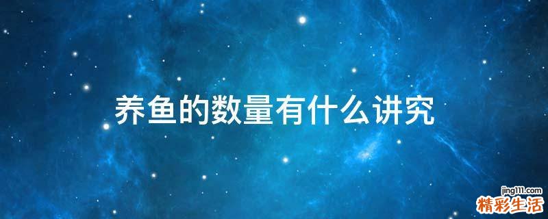 养鱼的数量有什么讲究