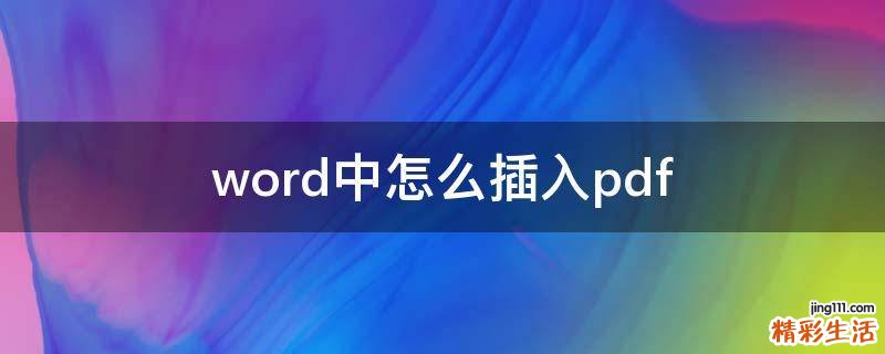 word中怎么插入pdf